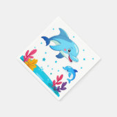 Cute Dolphin Sea Animals Birthday Party Servet (Hoek)