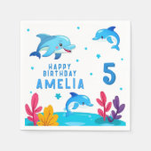 Cute Dolphin Sea Animals Birthday Party Servet (Voorkant)