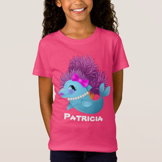 Cute dolphin strand animal add name T-Shirt (Voorkant)