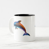 Cute Dolphin Tweekleurige Koffiemok (Voorkant links)