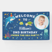 Cute Dolphin under the Zee Birthday Photo Welcome Spandoek (Horizontaal)