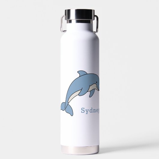 Cute Dolphin Unique Boy Persoonlijke Aangepaste Na Waterfles (Voorkant)