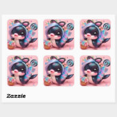 Cute Dolphin Vierkante Sticker (Vel)