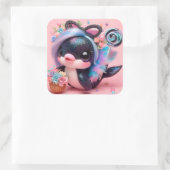 Cute Dolphin Vierkante Sticker (Tas)