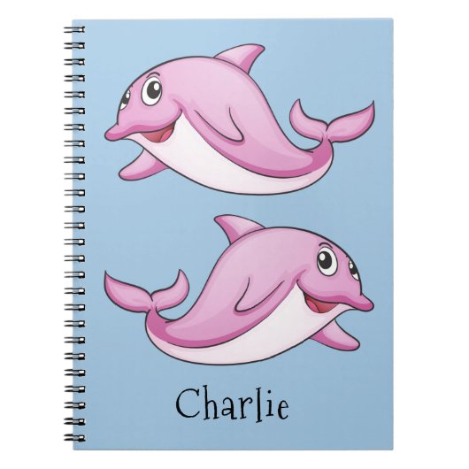Cute Dolphins, aangepaste naam notitieboek (Voorkant)