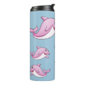 Cute Dolphins, aangepaste naam tumbler Thermosbeker (Gedraaid links)