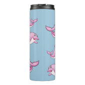 Cute Dolphins, aangepaste naam tumbler Thermosbeker (Achterkant)
