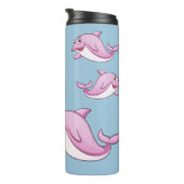 Cute Dolphins, aangepaste naam tumbler Thermosbeker (Geroteerd rechts)