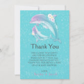 Cute Dolphins Girl Baby shower Hartelijk dank Bedankkaart (Voorkant)