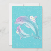 Cute Dolphins Girl Baby shower Hartelijk dank Bedankkaart (Achterkant)