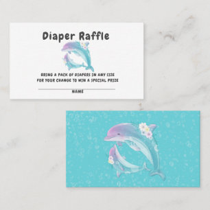 Cute Dolphins Girl Baby shower Visitekaartje