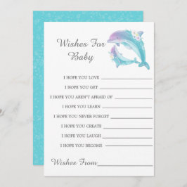 Cute Dolphins Girl Wishes for Baby Kaart
