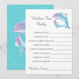 Cute Dolphins Girl Wishes for Baby Kaart