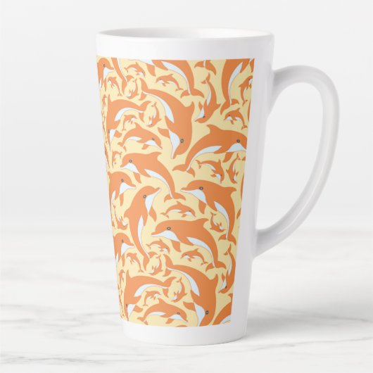 Cute Dolphins Latte Mok (Rechts)