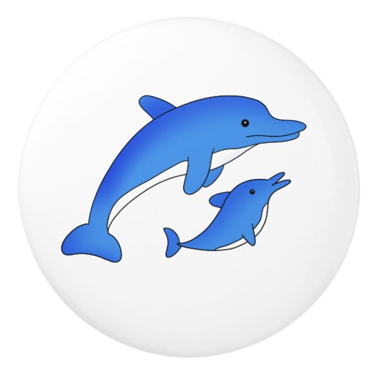 Cute Dolphins Nautical Beach House Keramische Knop (Voorkant)