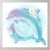 Cute Dolphins Poster (Voorkant)
