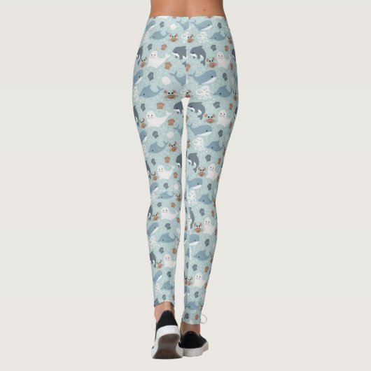 Cute Dolphins, Seals and Octopus Leggings (Achterkant)
