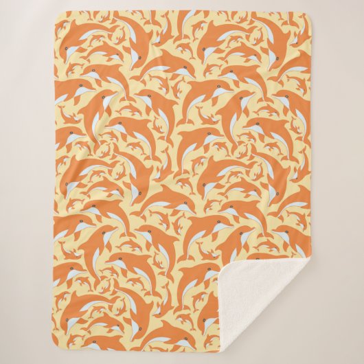 Cute Dolphins Sherpa Deken (Voorkant)