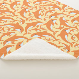 Cute Dolphins Sherpa Deken