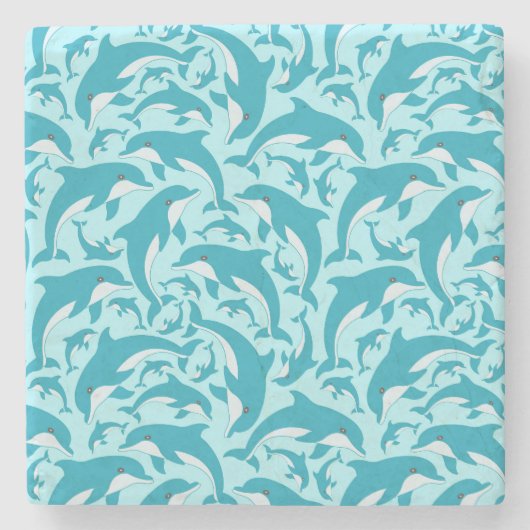 Cute Dolphins Stenen Onderzetter (Voorkant)