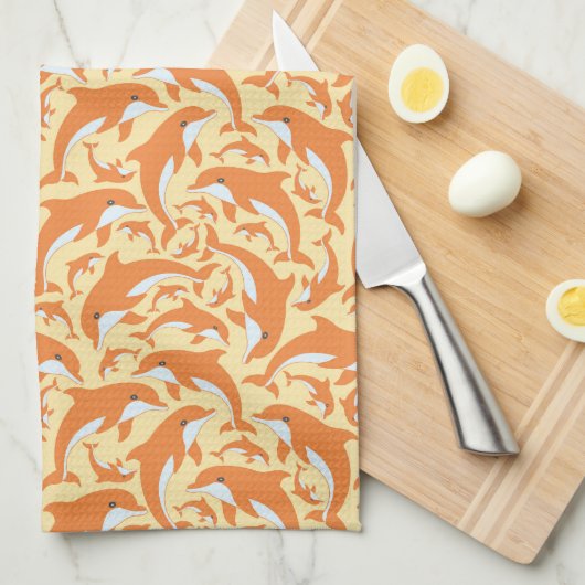 Cute Dolphins Theedoek (Quarter Fold)