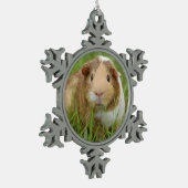 Cute Domestic Guinea Pig Tin Sneeuwvlok Ornament (Links)