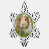Cute Domestic Guinea Pig Tin Sneeuwvlok Ornament (Rechts)
