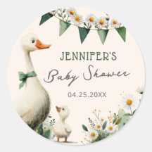 Cute Domme Gans Baby Shower Stickers