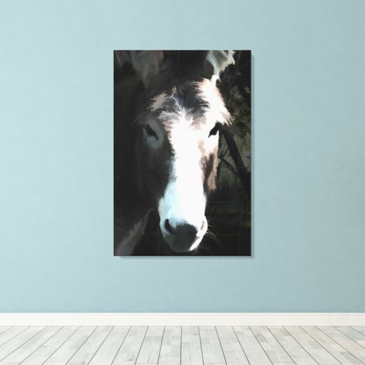 CUTE DONKEY CANVAS AFDRUK (Insitu (Houten vloer))