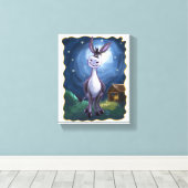 Cute Donkey Canvas Afdruk (Insitu (Houten vloer))
