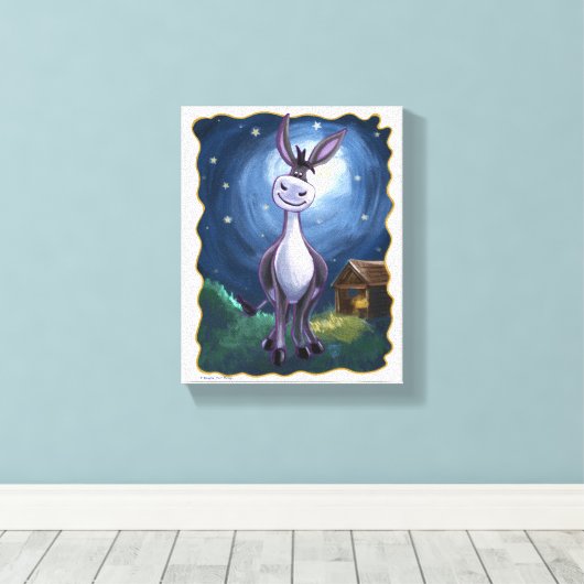 Cute Donkey Canvas Afdruk (Insitu (Houten vloer))