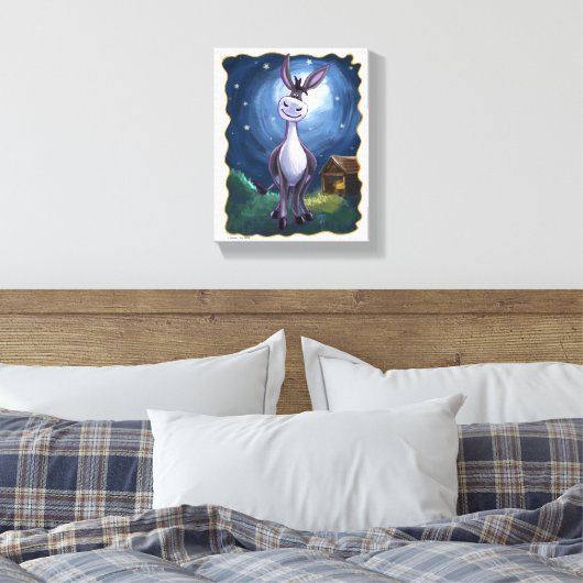 Cute Donkey Canvas Afdruk (Insitu (Slaapkamer))