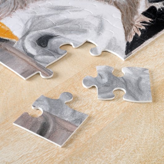 Cute Donkey en een wortel Legpuzzel (Zijkant)