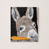 Cute Donkey en een wortel Legpuzzel (Verticaal)