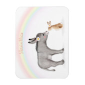 Cute donkey en konijnengepersonaliseerde koelkast  magneet (Verticaal)