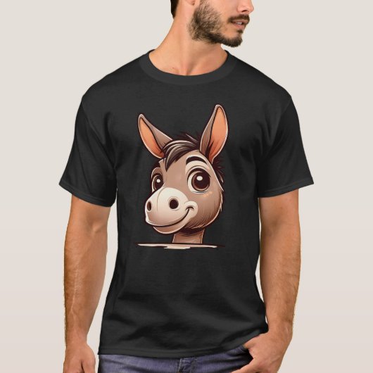 Cute Donkey Face Funny Funny Animal Lover T-shirt (Voorkant)