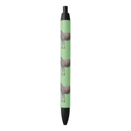 Cute Donkey Gray Burro Zwarte Inkt Pen (Voorkant Verticaal)