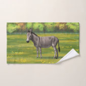 Cute Donkey Grey Burro in Pasture Bad Handdoek (Handdoek)