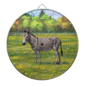 Cute Donkey Grey Burro in Pasture Dartbord (Voorkant)