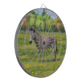 Cute Donkey Grey Burro in Pasture Dartbord (Voorkant Links)