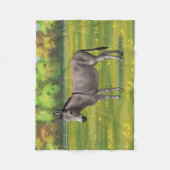Cute Donkey Grey Burro in Pasture Fleece Deken (Voorkant)