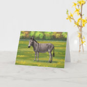 Cute Donkey Grey Burro in Pasture Kaart (Gele Bloem)