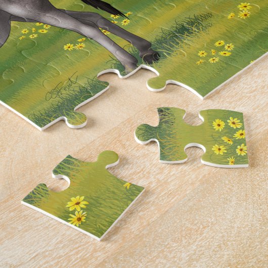 Cute Donkey Grey Burro in Pasture Legpuzzel (Zijkant)