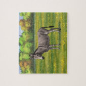 Cute Donkey Grey Burro in Pasture Legpuzzel (Verticaal)