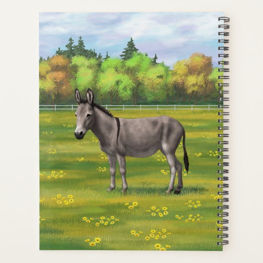 Cute Donkey Grey Burro in Pasture Planner (Achterkant)