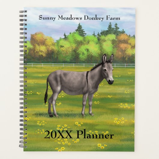Cute Donkey Grey Burro in Pasture Planner (Voorkant)