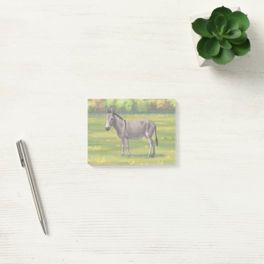 Cute Donkey Grey Burro in Pasture Post-it® Notes (Kantoor)