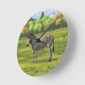 Cute Donkey Grey Burro in Pasture Ronde Klok (Hoek)