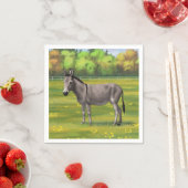 Cute Donkey Grey Burro in Pasture Servet (Insitu)