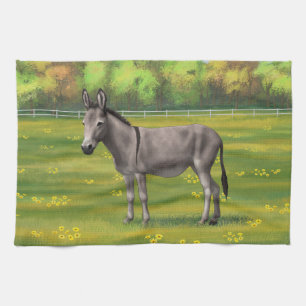 Cute Donkey Grey Burro in Pasture Theedoek